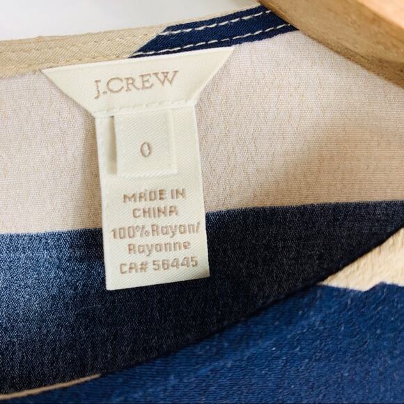 J Crew Scoopneck Blouse Seine Stripe Sz 0 - Picture 7 of 9